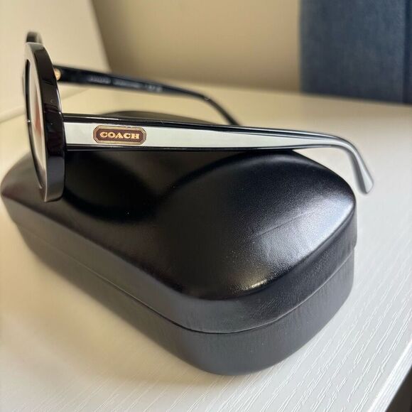 Coach oval Sunglasses Black Olive Gradient with case - Picture 6 of 15